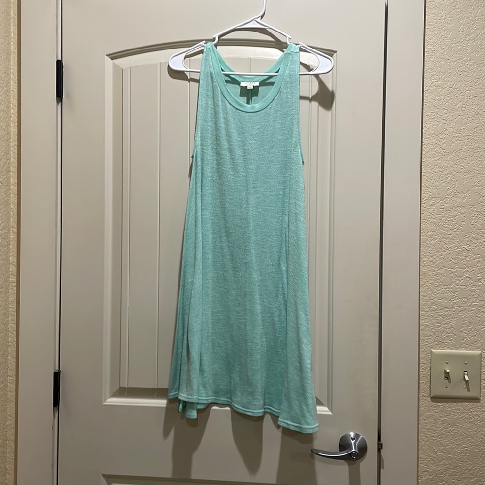 Sleeveless turquoise mini dress. Size S.